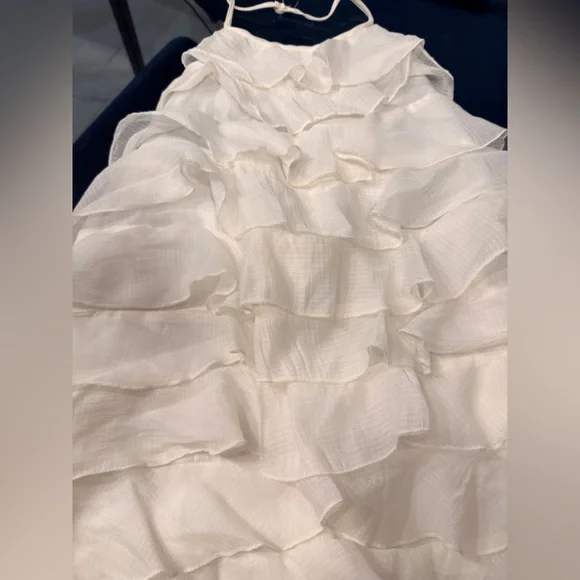 Chic Ivory Ruffle Dress - Picture 3 of 7